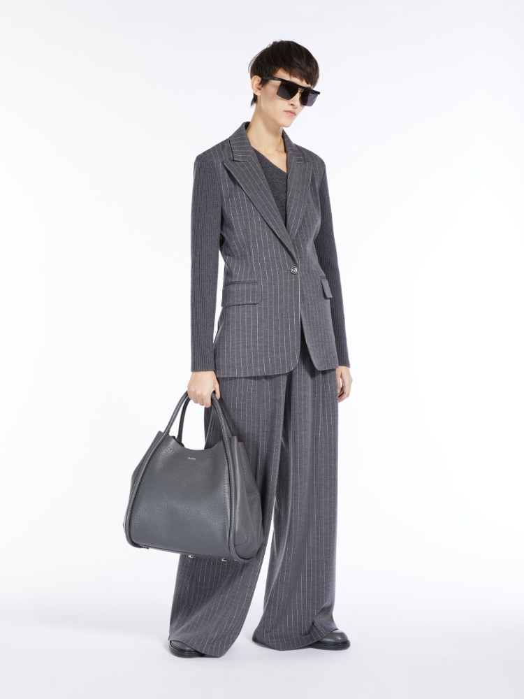 Pinstripe wool blazer