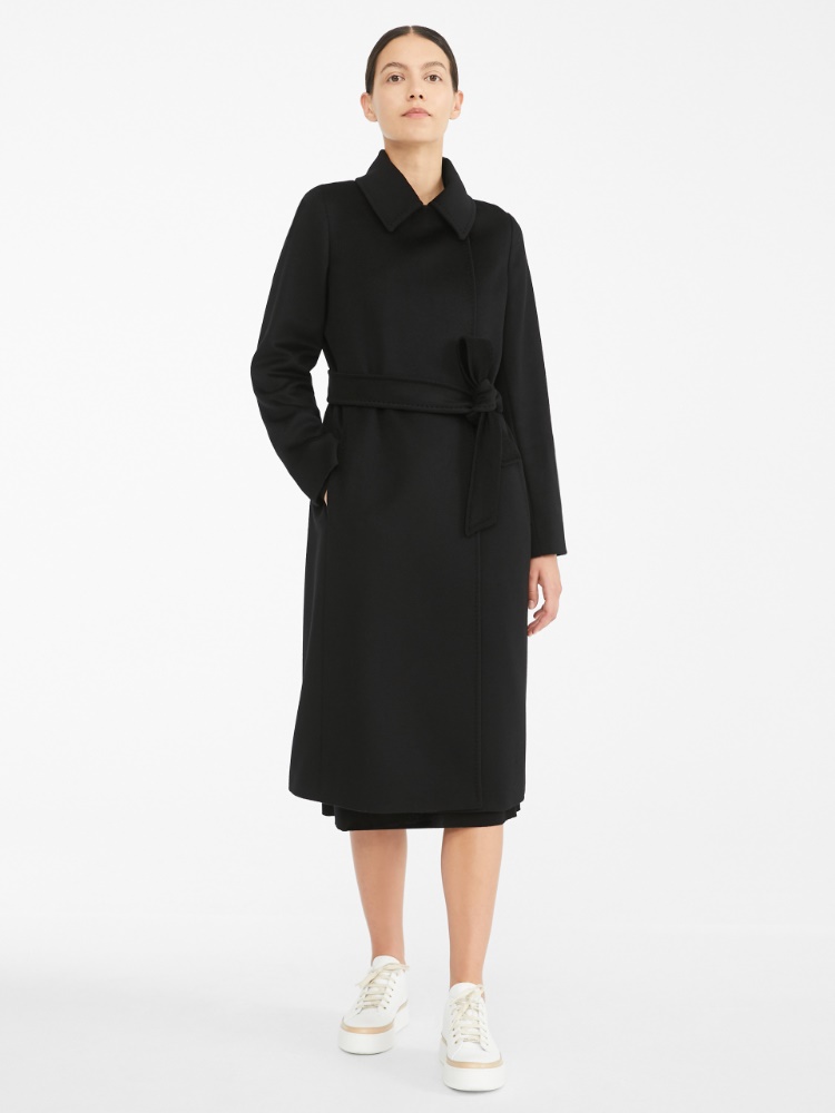Wool robe-style coat