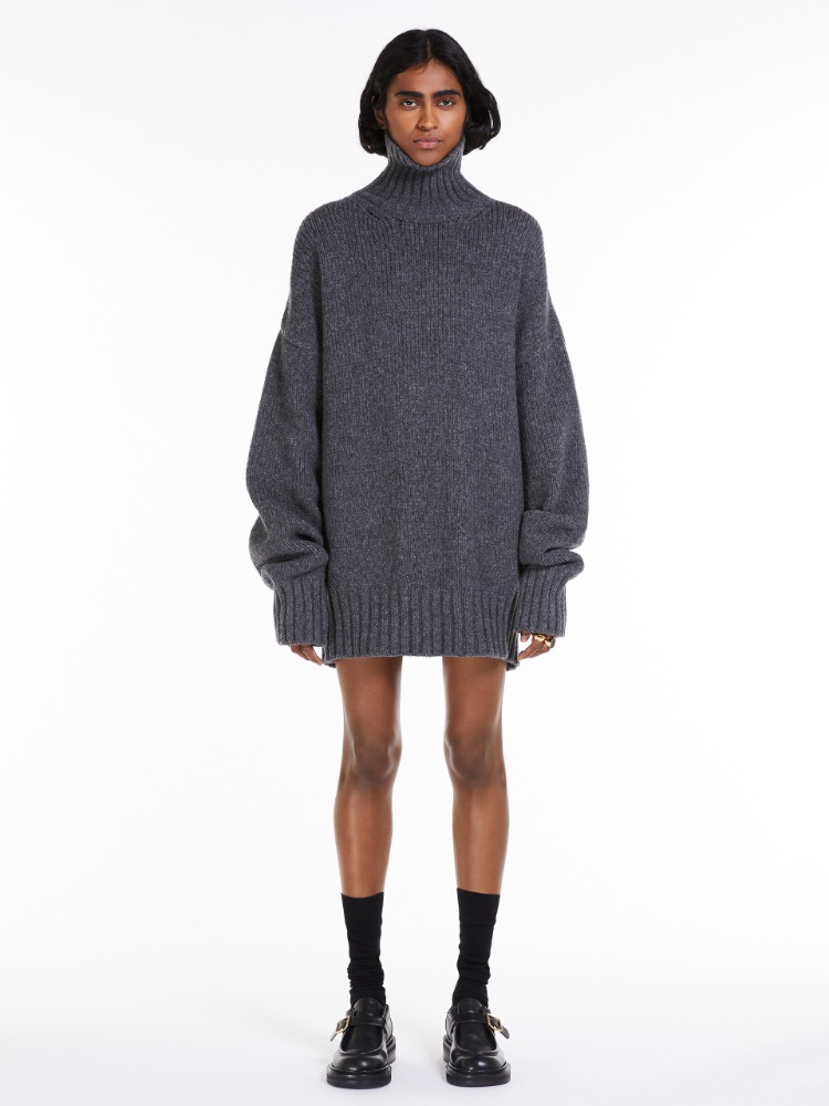 Oversized high-neck dress