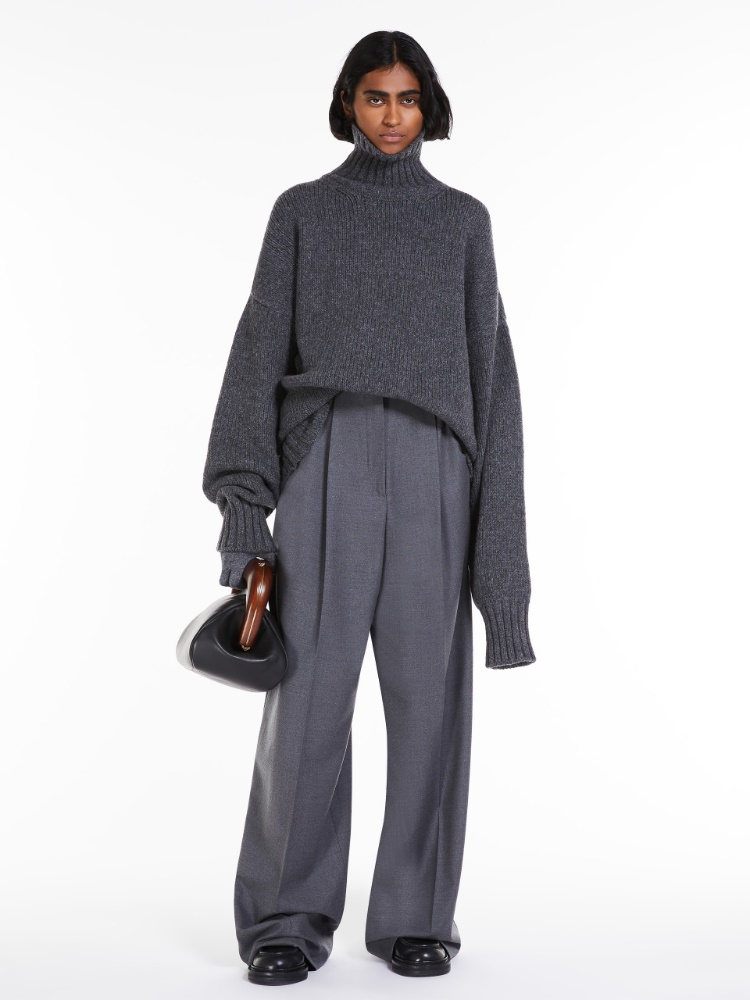 Oversized stretch wool trousers