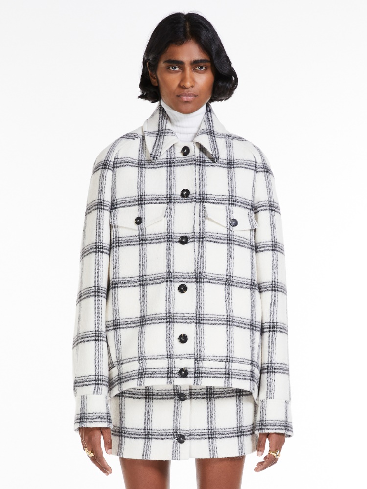Chequered wool heavy jacket