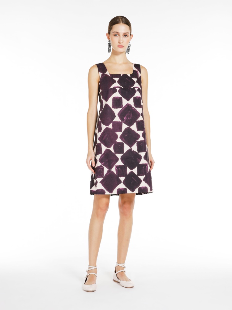 Reversible printed poplin dress