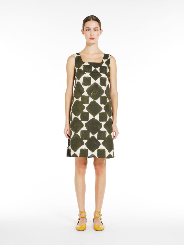 Reversible printed poplin dress