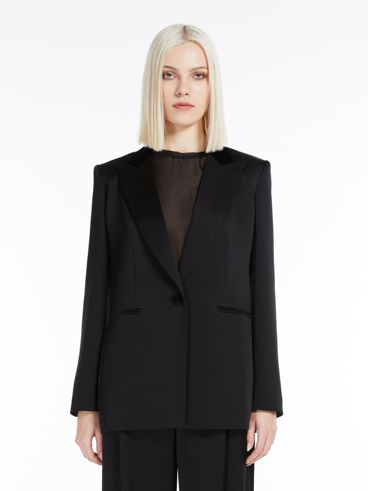 Single-breasted envers satin jacket