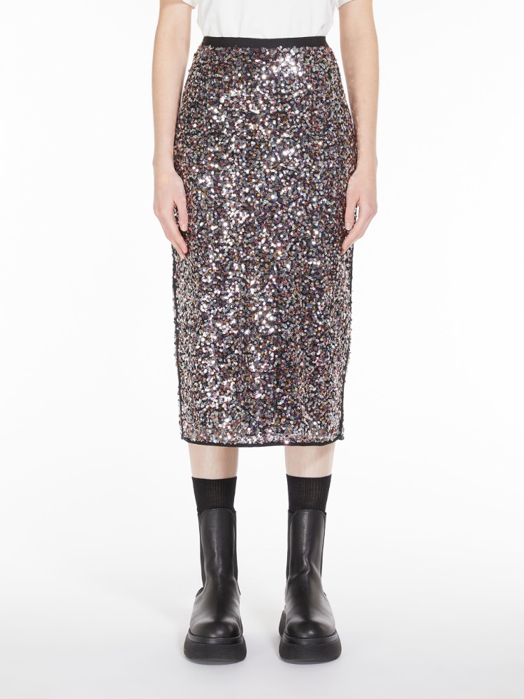 Sequinned pencil skirt