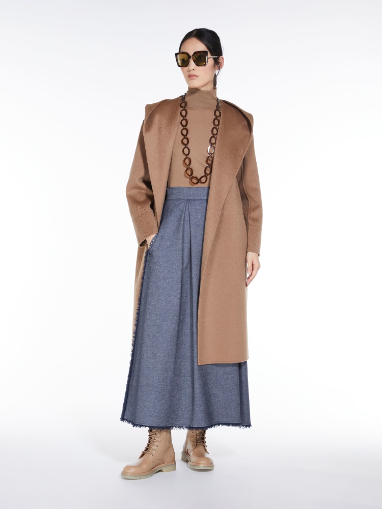 Denim-look cotton skirt