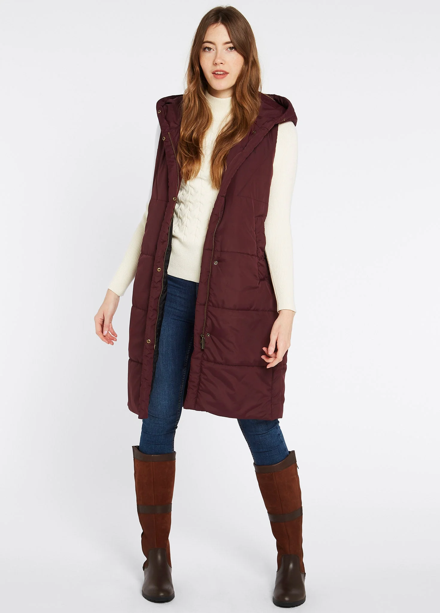 Ryan Women's Hooded Vest - Ox Blood