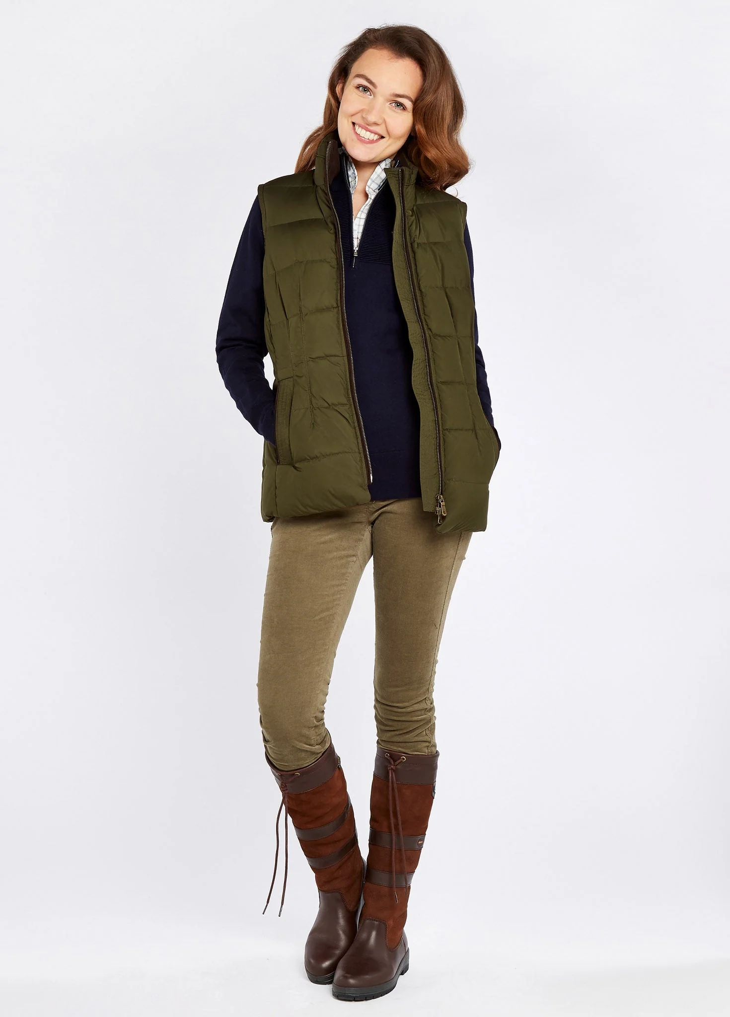 Spiddal Ladies' Quilted Vest - Olive