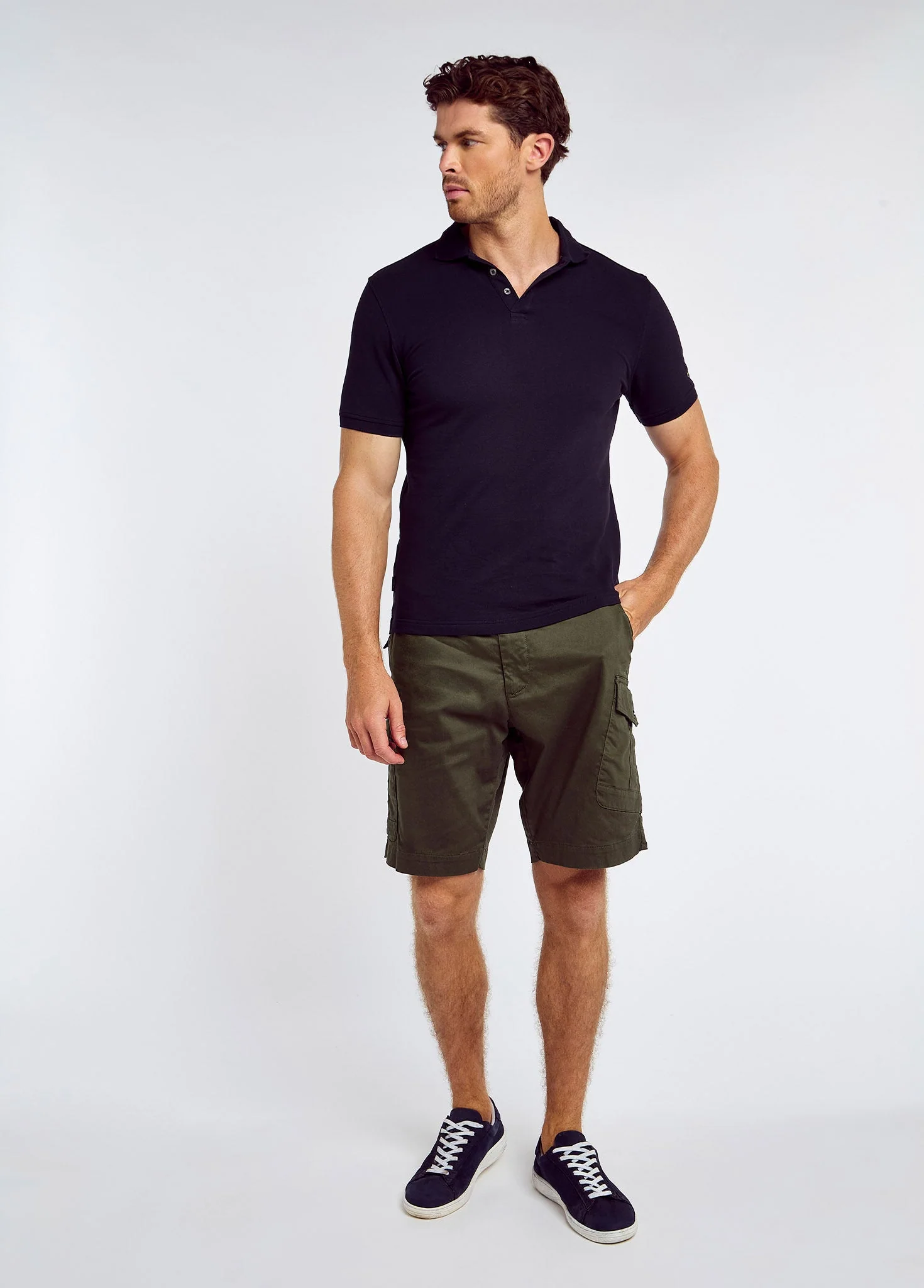 Jennings Men's cotton pique polo- Navy