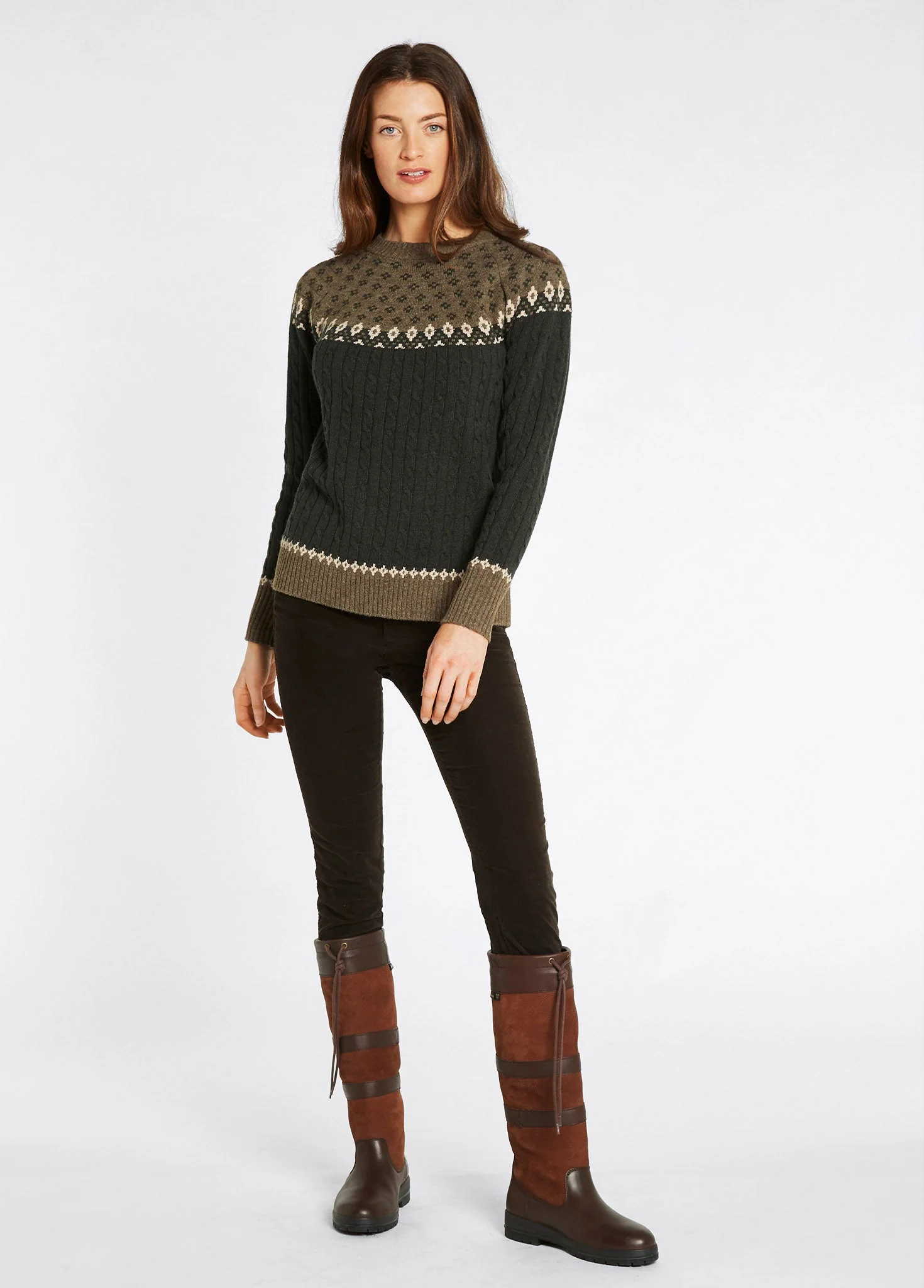 Thornfield Women's Fair Isle knit - Olive