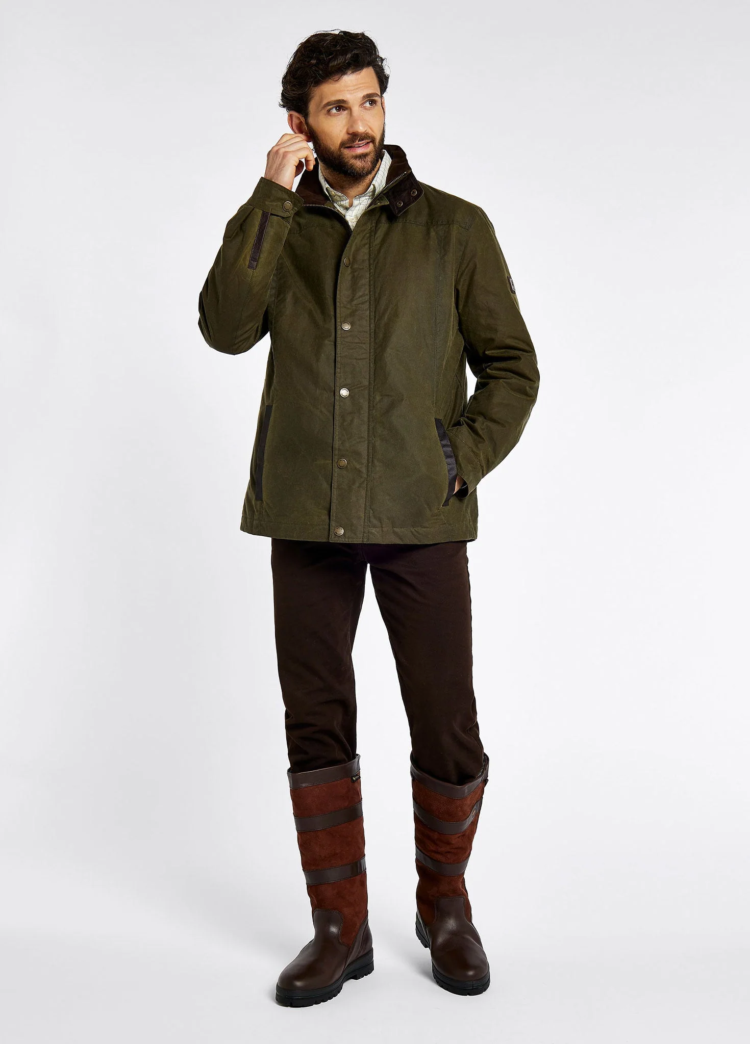 Carrickfergus Men's Waxed Cotton Jacket - Fennel