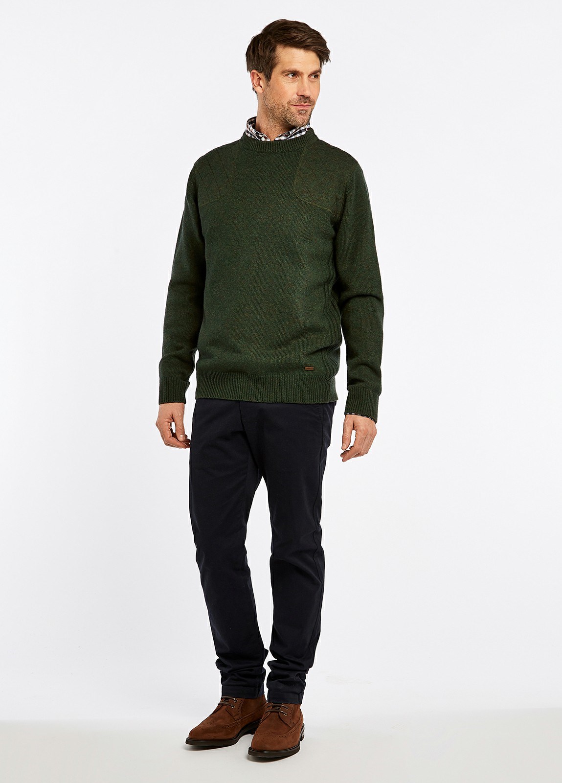 Dubarry Nolan Crew Neck Knitted Sweater Men's Knitwear Olive