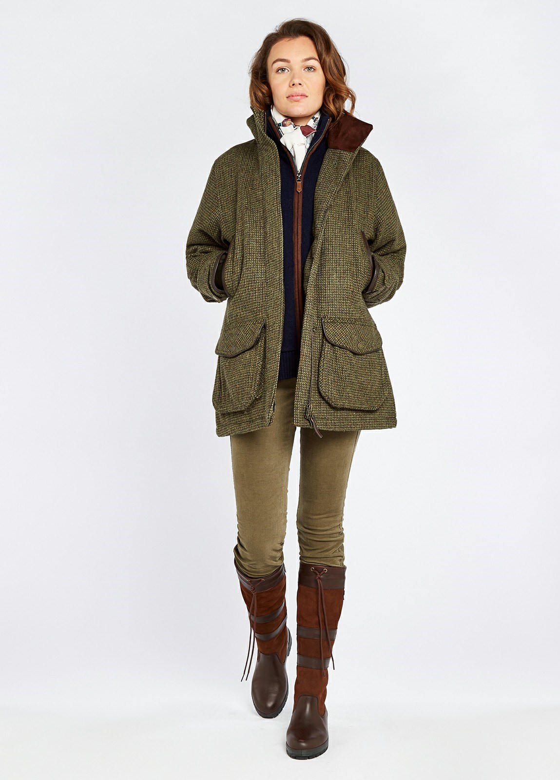 Dubarry Ballynahinch Tweed Shooting Women's Jackets Olive