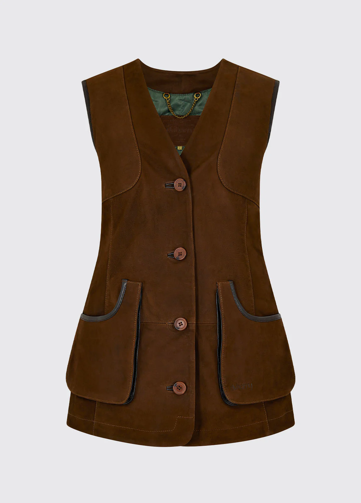 Woodland Ladies' Leather Shooting Vest - Walnut - Sample