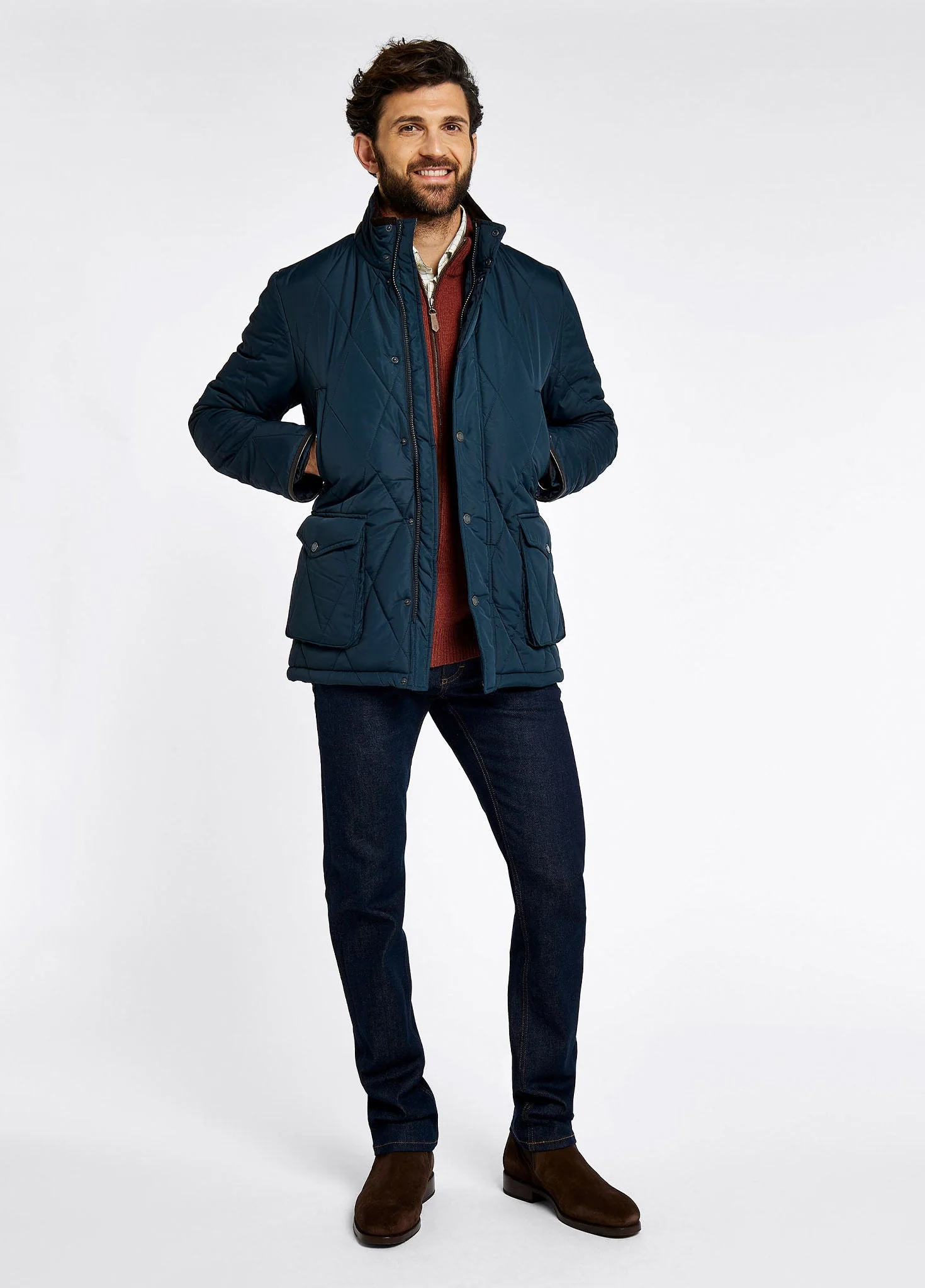 Farmley Men's Quilted Jacket - Navy