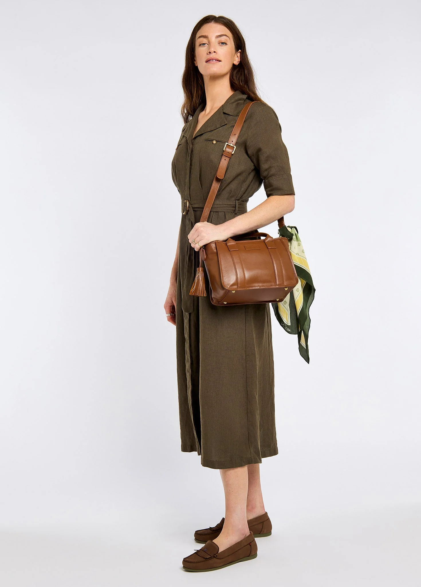 Ramelton Medium size leather handbag - Caramel