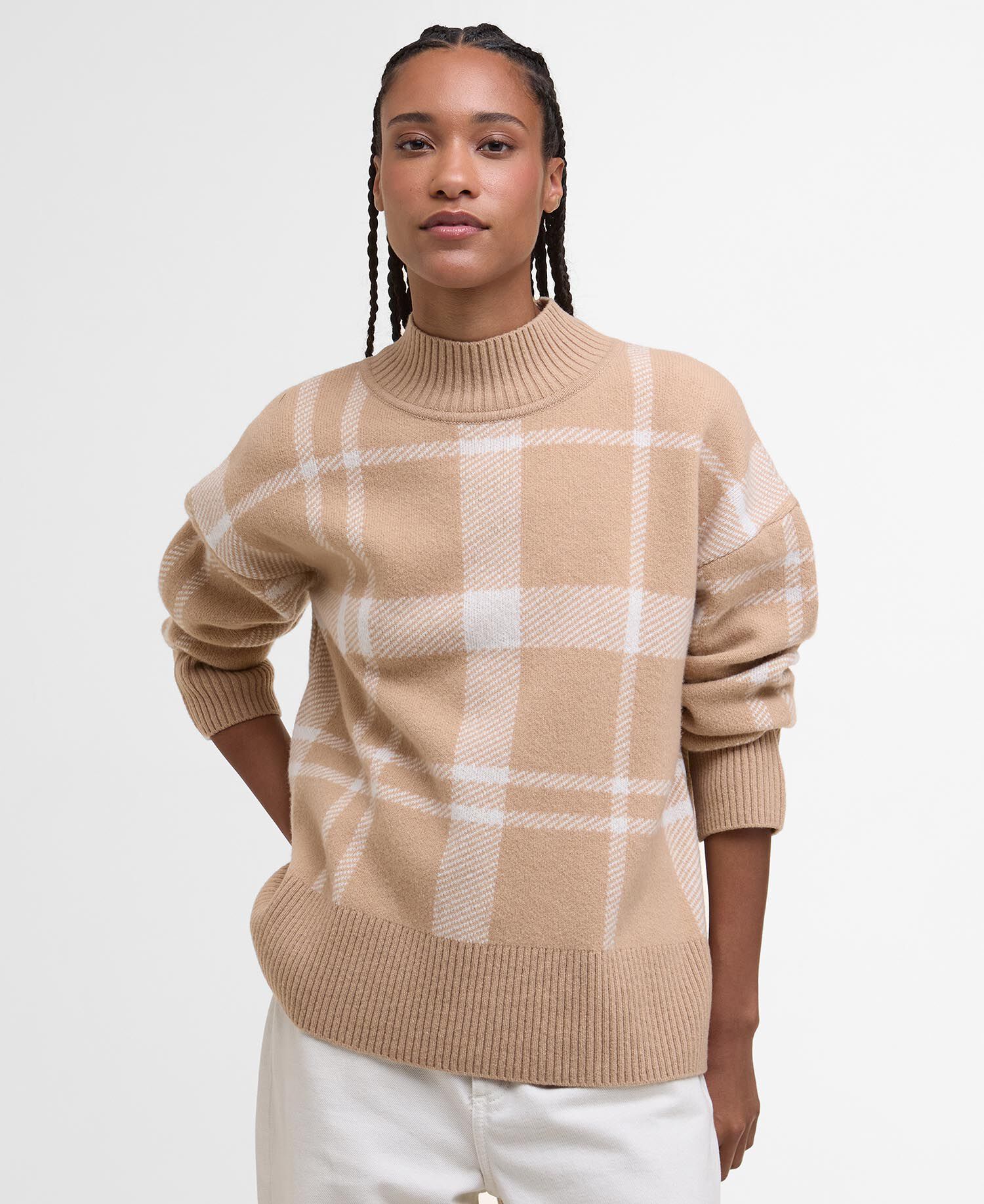 Harriet Tartan High-Neck Jumper