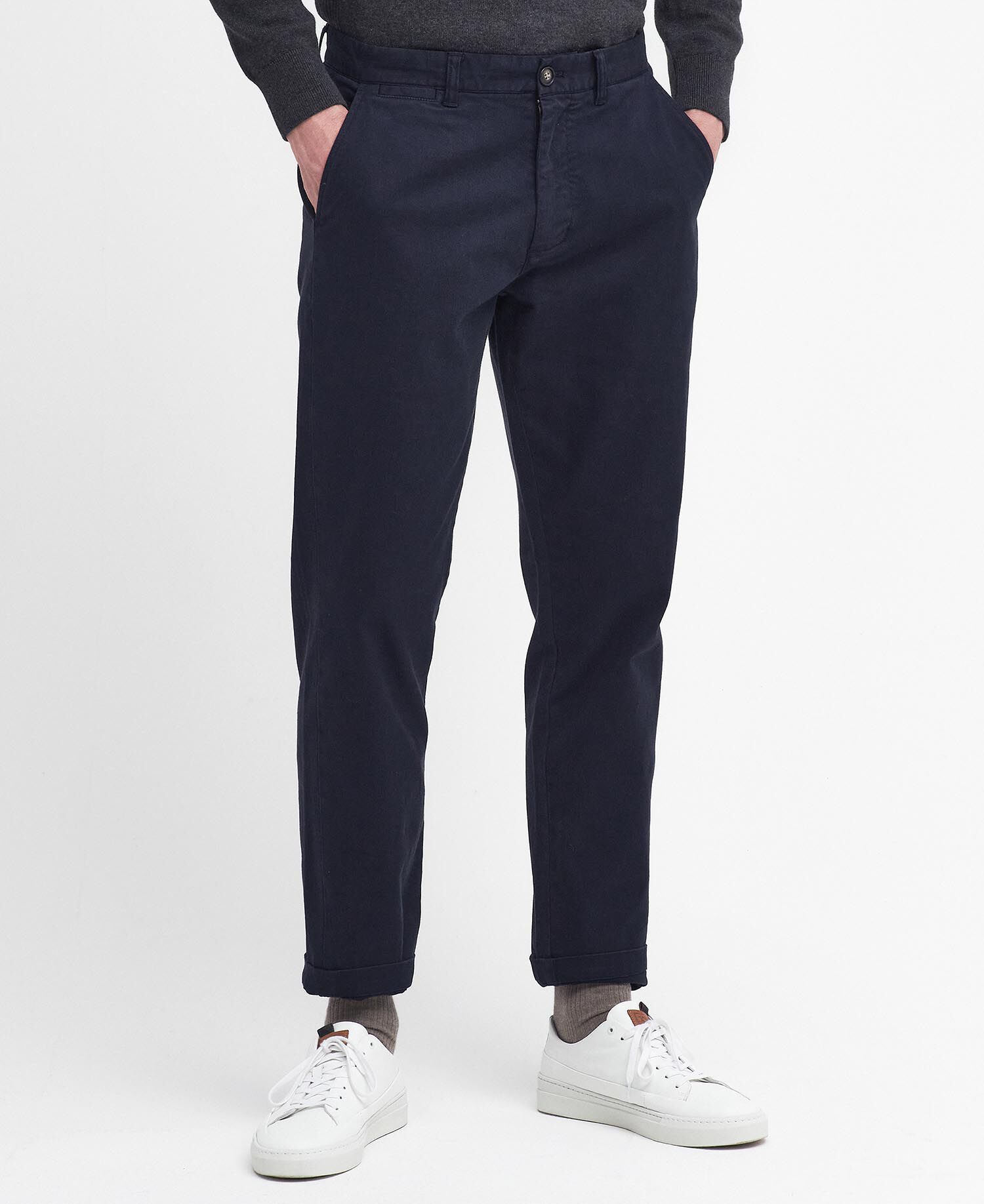 Washed Stretch Tailored Trousers