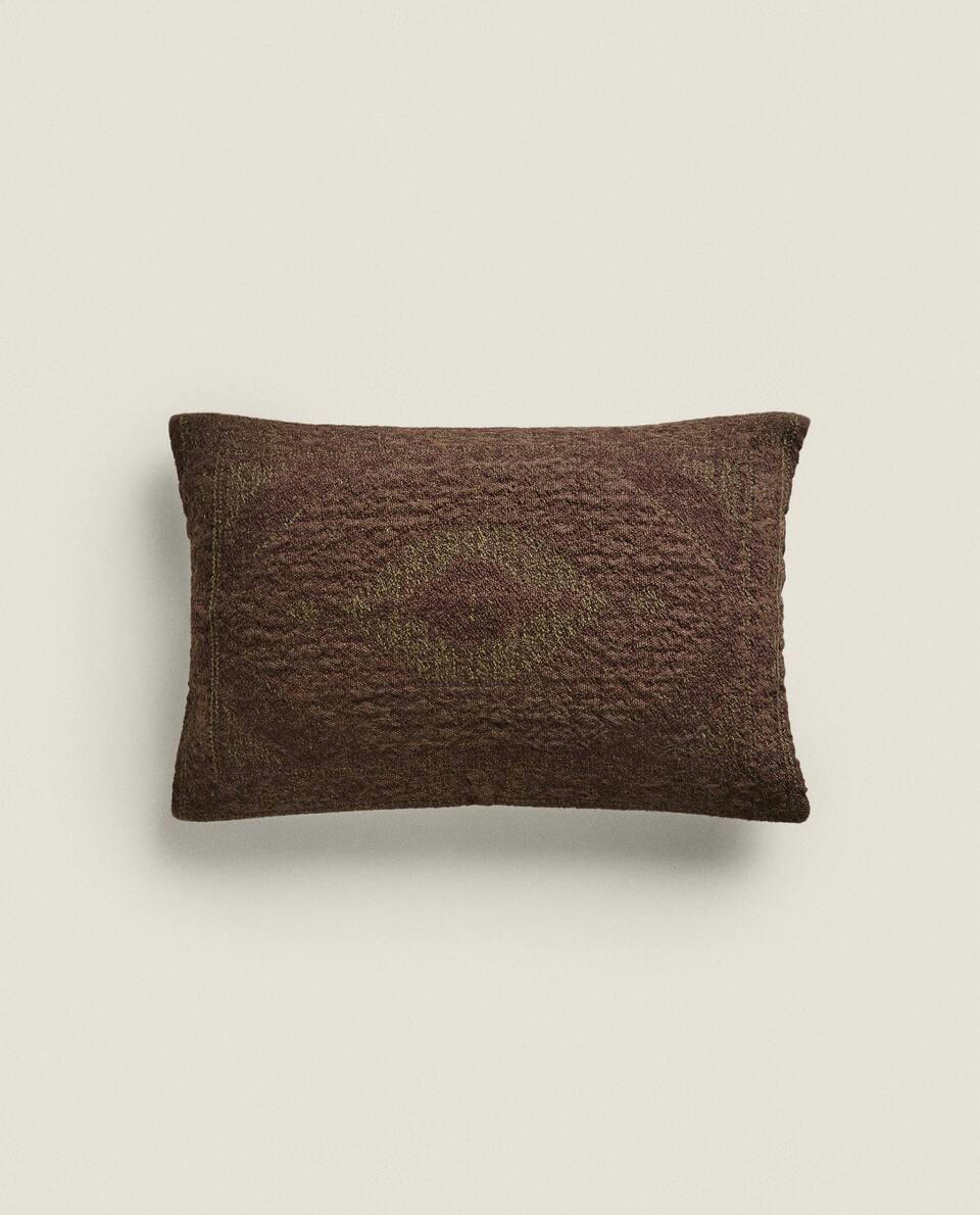 GEOMETRIC WOOL BLEND CUSHION COVER