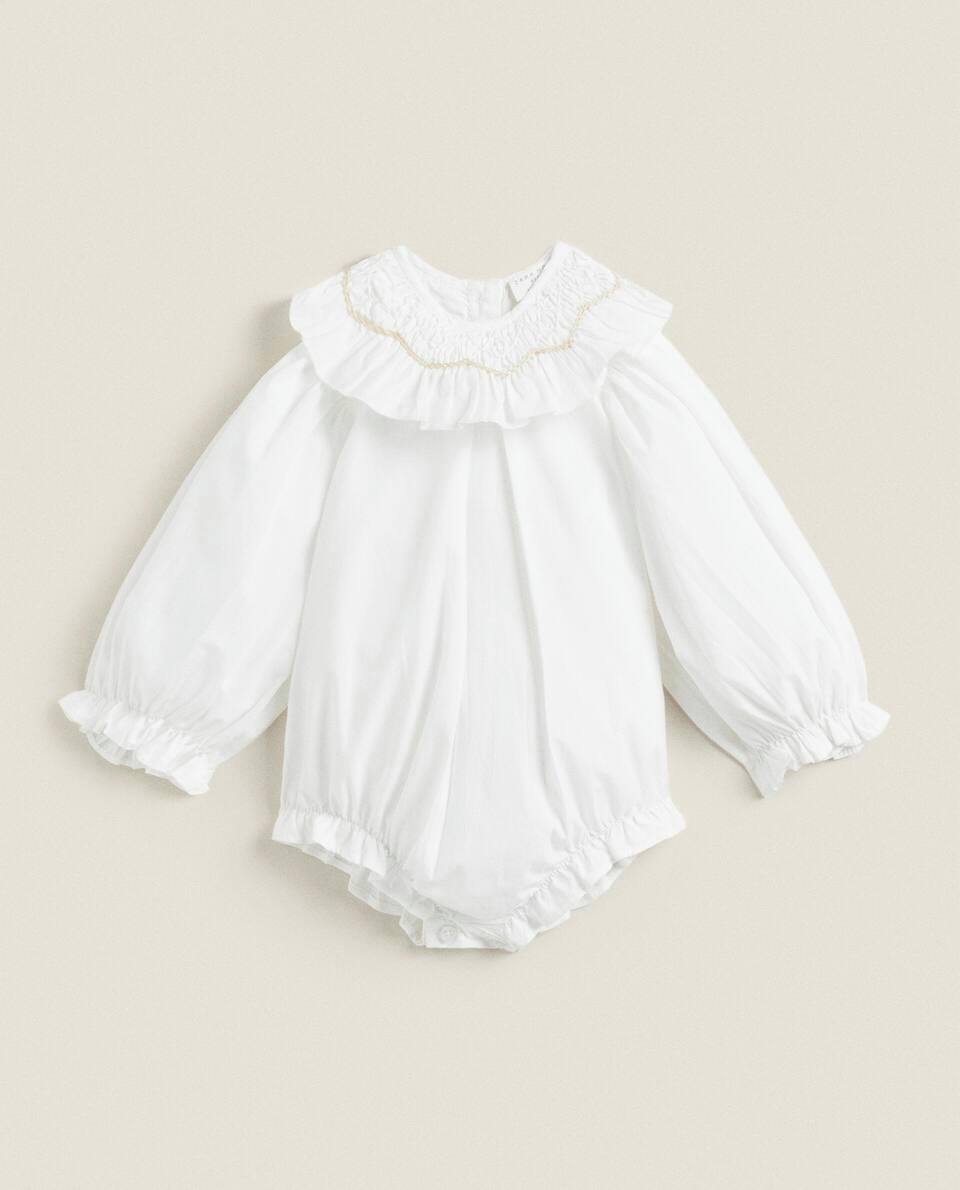 BODYSUIT WITH EMBROIDERED COLLAR