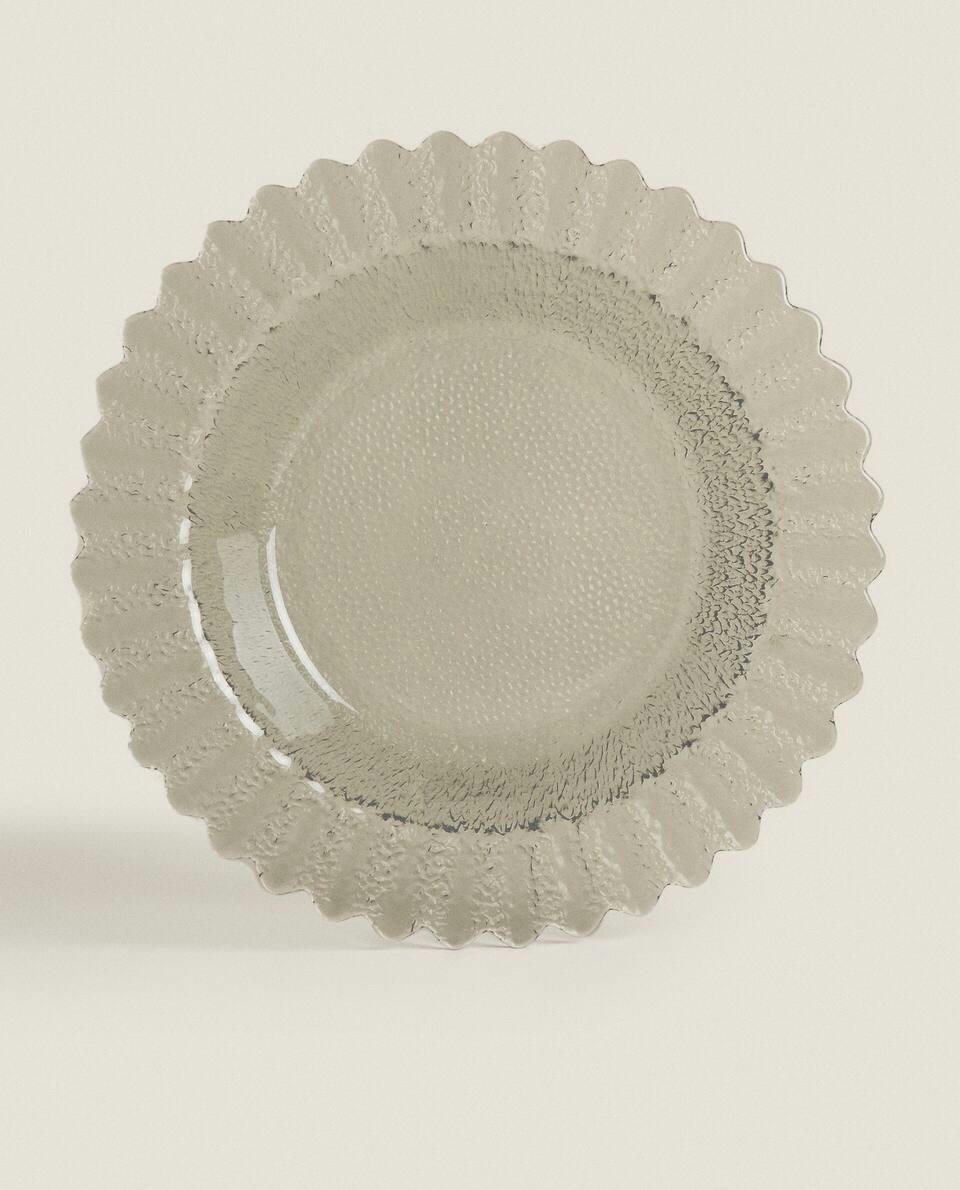 WAVY GLASS SERVING DISH & BOWL