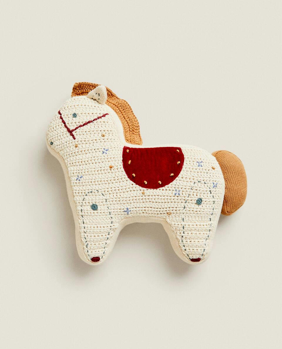 CHRISTMAS CHILDREN’S ROCKING HORSE CUSHION