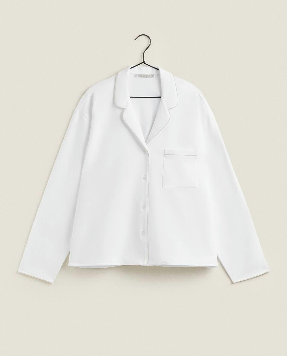 NAPPED SHIRT WITH TRIM