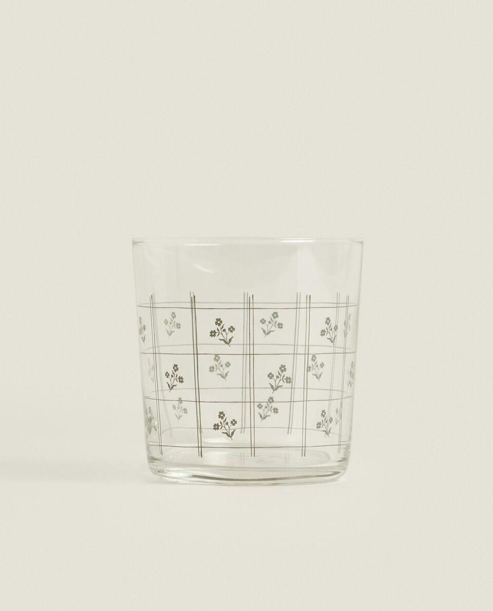 FLORAL GLASS TUMBLER