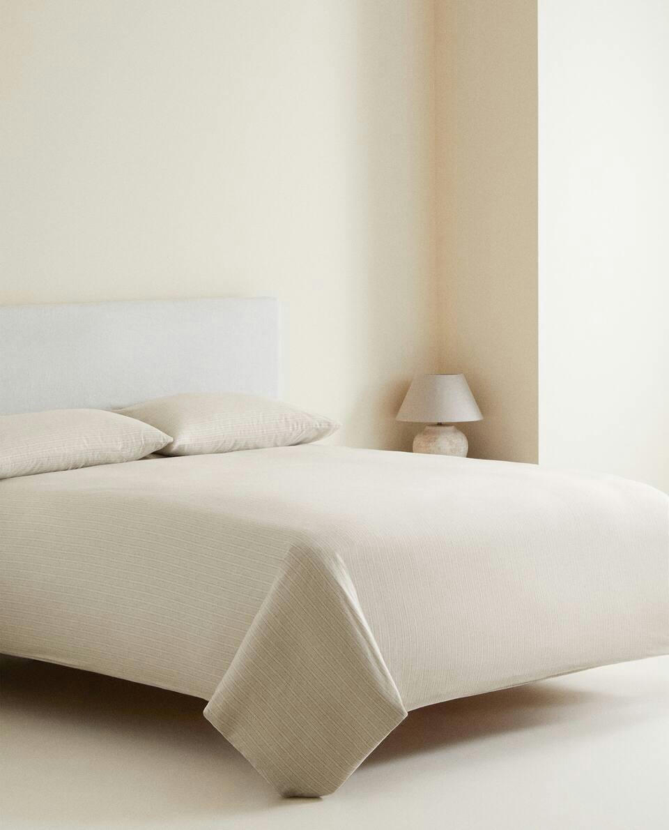 STRIPED FLANNEL DUVET COVER