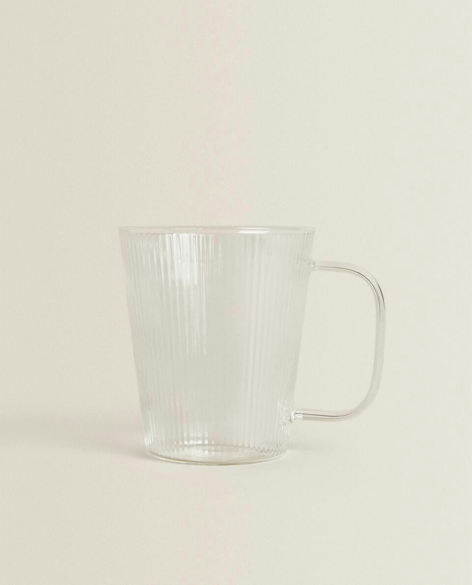 BOROSILICATE GLASS MUG WITH LINES