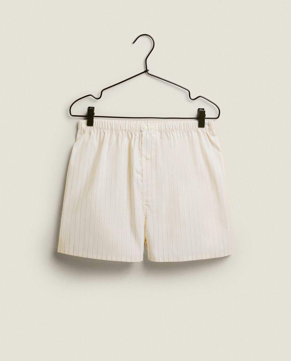 STRIPED COTTON SHORTS
