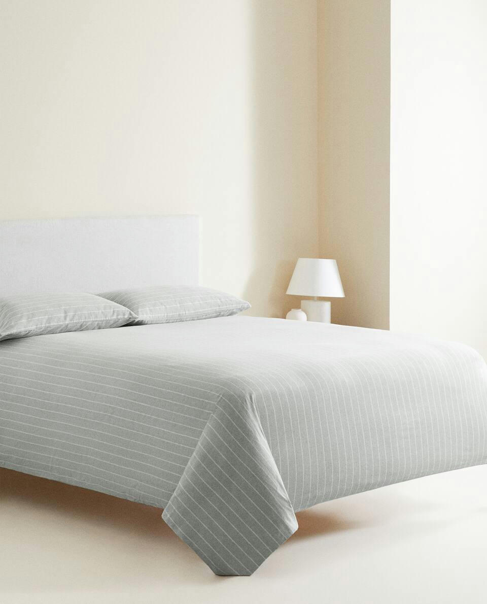 STRIPED FLANNEL DUVET COVER