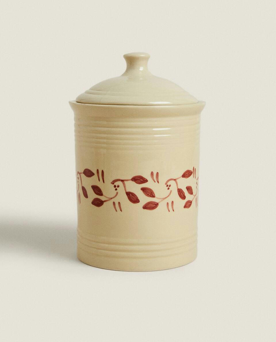 PAINTED CERAMIC CHRISTMAS JAR