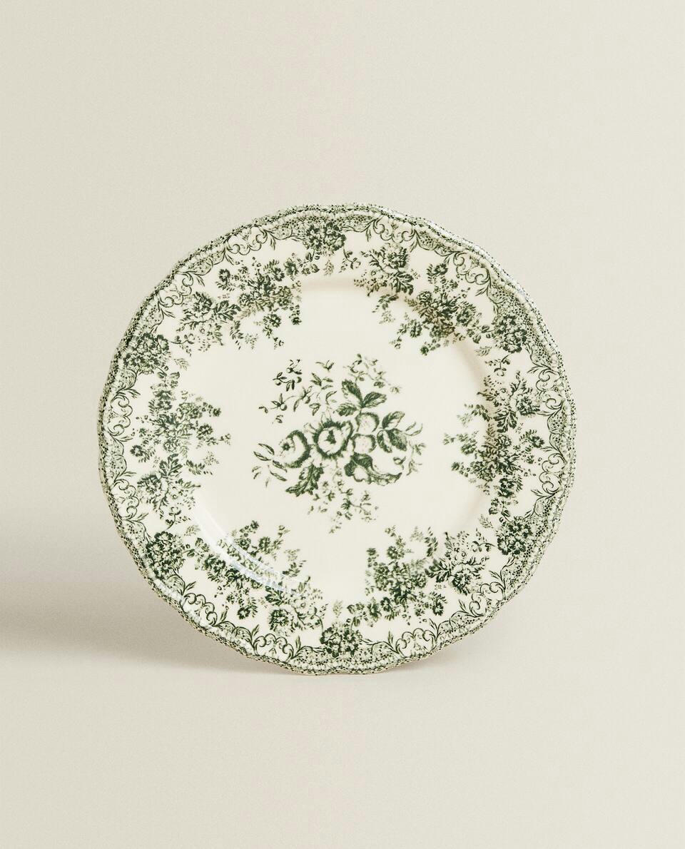FLORAL EARTHENWARE DINNER PLATE