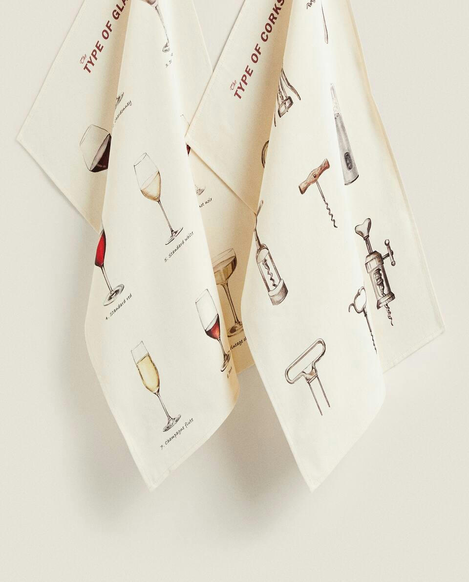 GLASS PRINT TEA TOWEL (PACK OF 2)