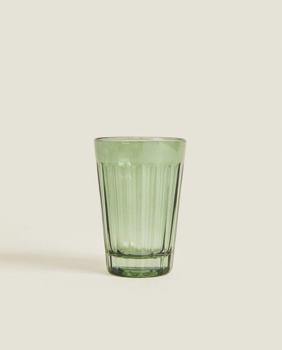 RAISED DESIGN GLASS TUMBLER
