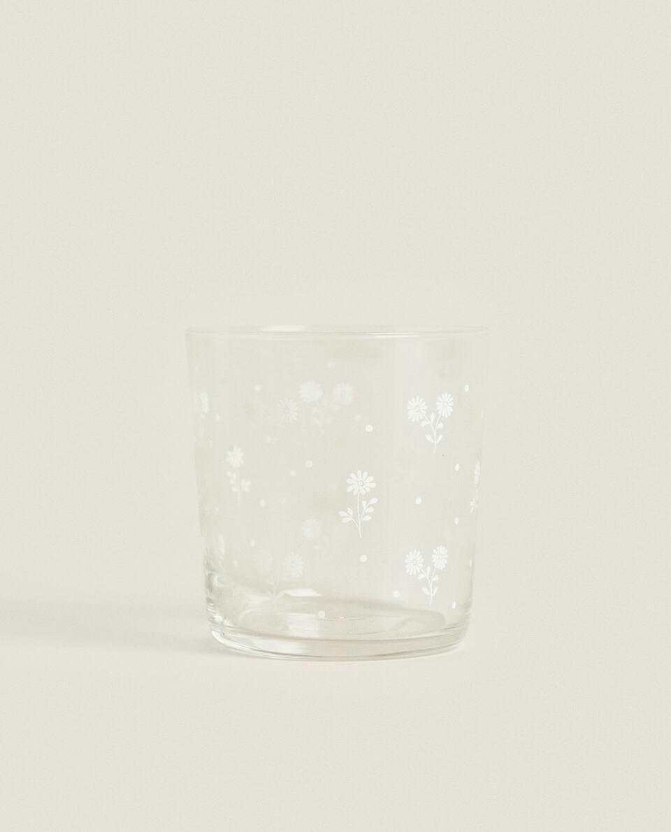 FLORAL GLASS TUMBLER