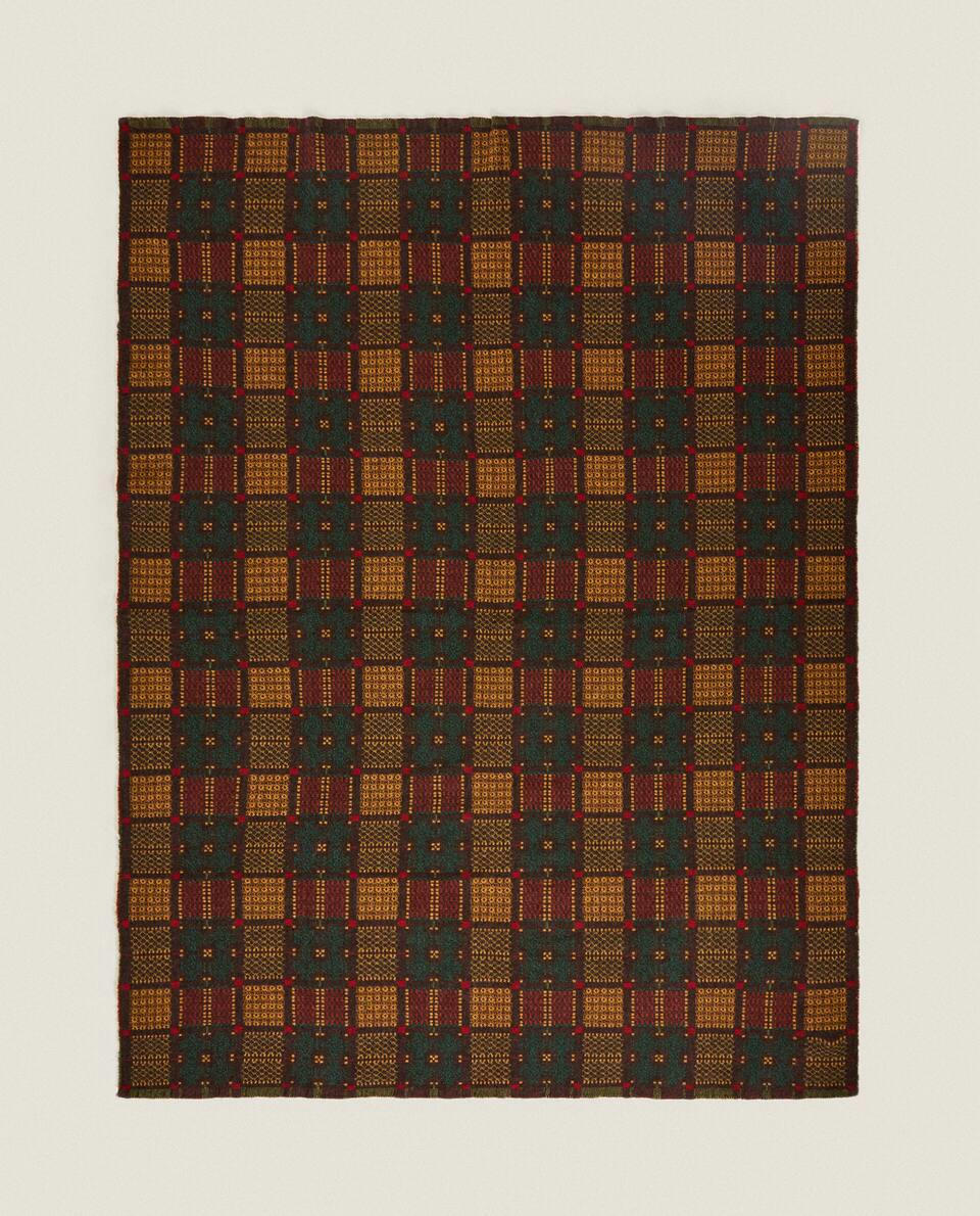 MULTICOLOURED CHRISTMAS JACQUARD WOOL BLANKET