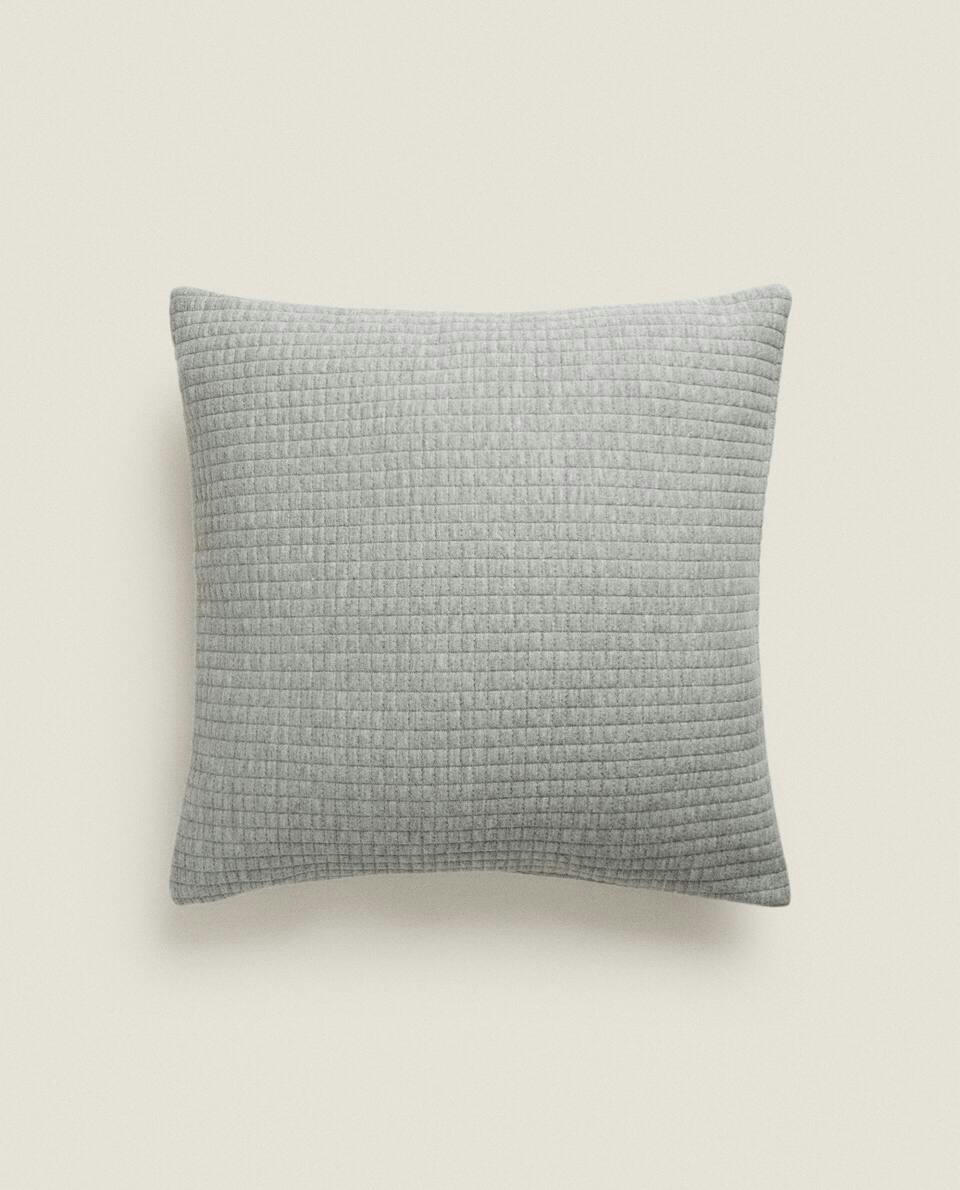 CHECKED JACQUARD CUSHION COVER