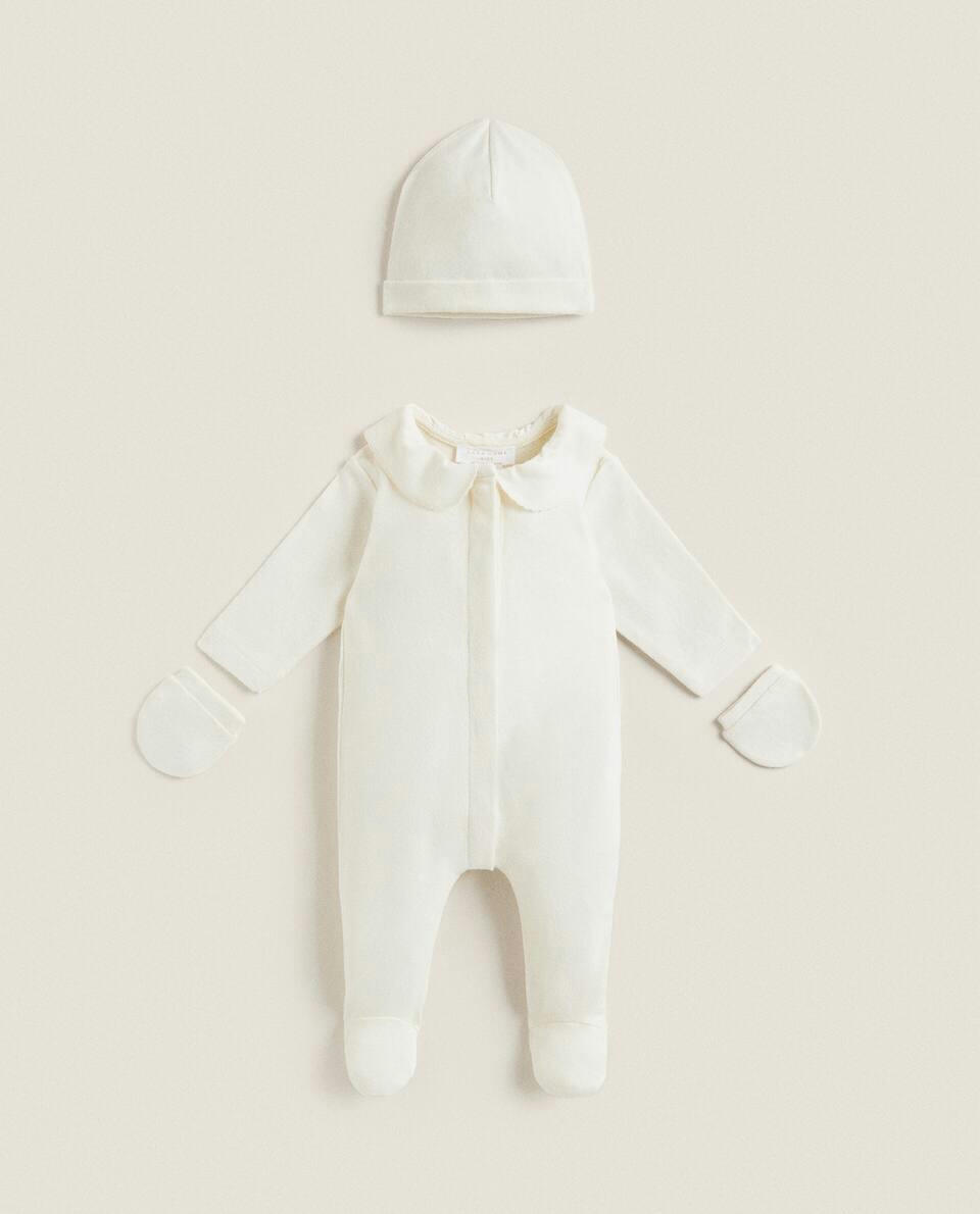 NEWBORN BABY SET WITH TRIM