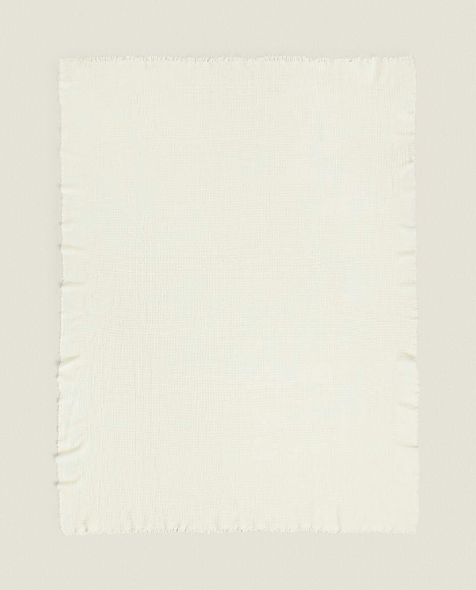 WAFFLE-KNIT WOOL BLANKET