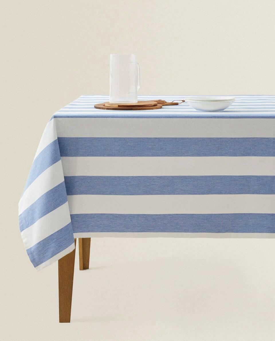 STRIPED COTTON TABLECLOTH