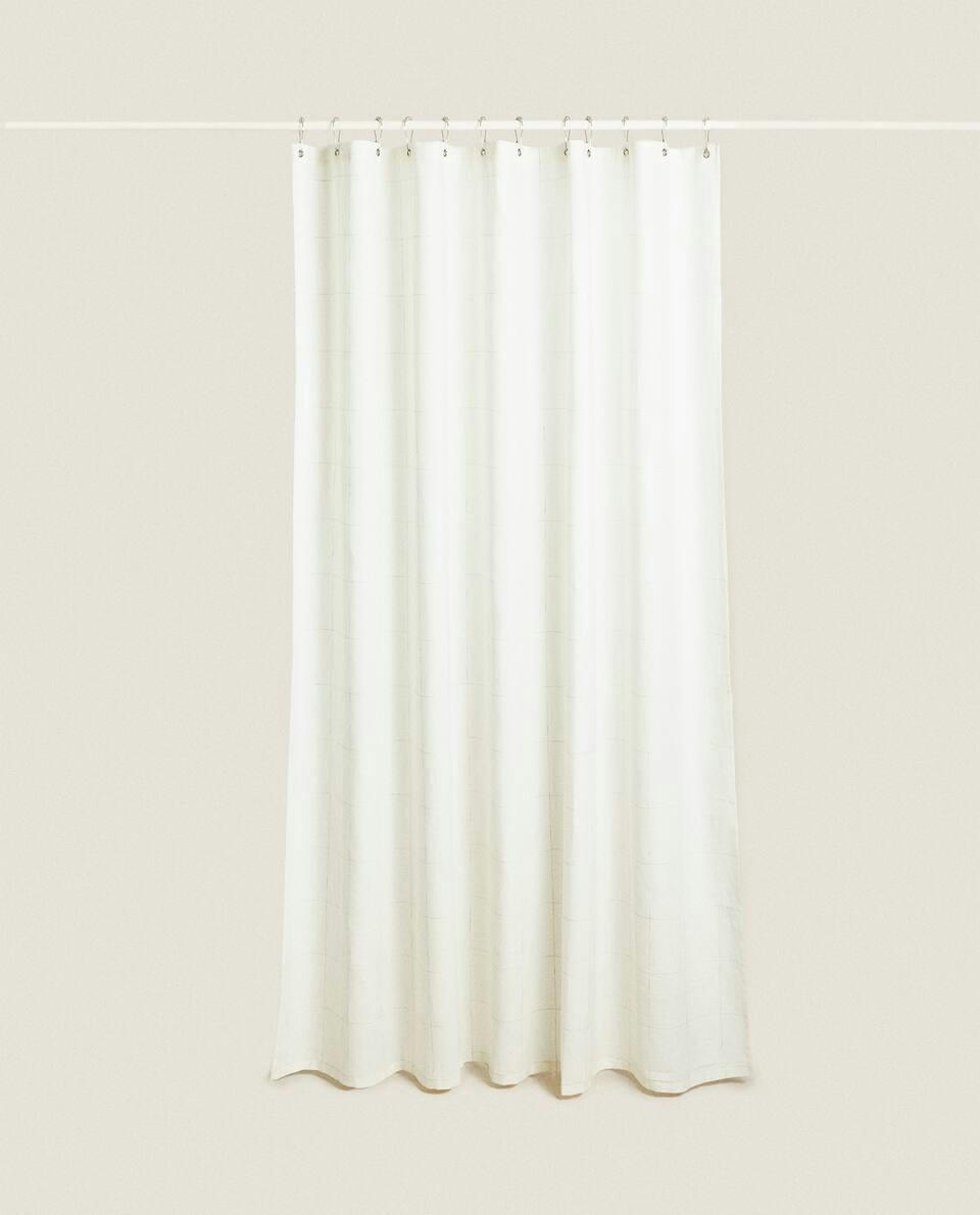 CHECK SHOWER CURTAIN