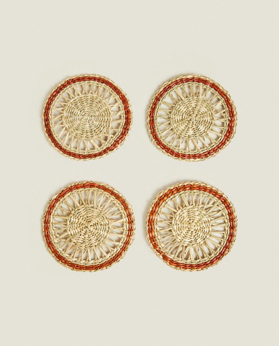 ROUND COLOURED COASTERS (PACK OF 4)