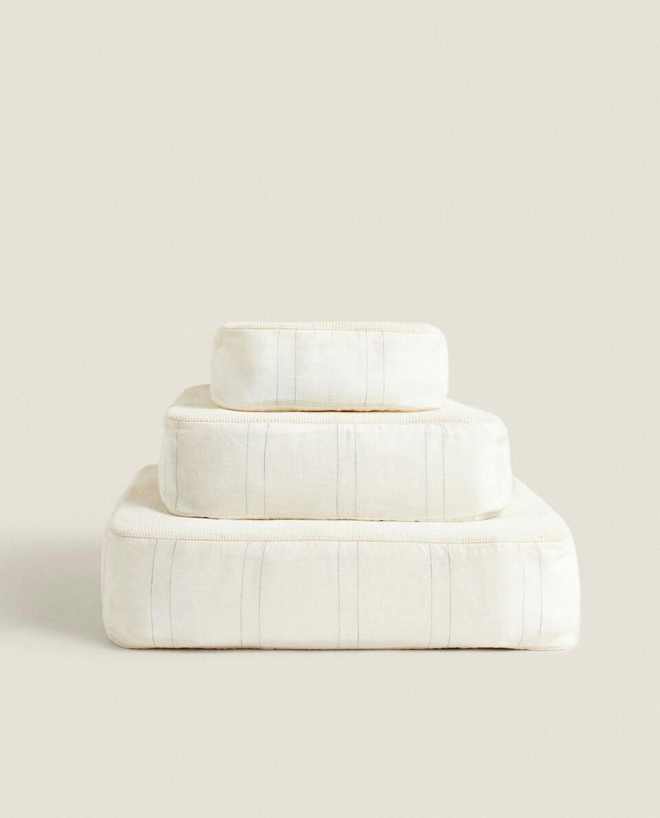 STRIPED TRAVEL ORGANISERS (PACK OF 3)