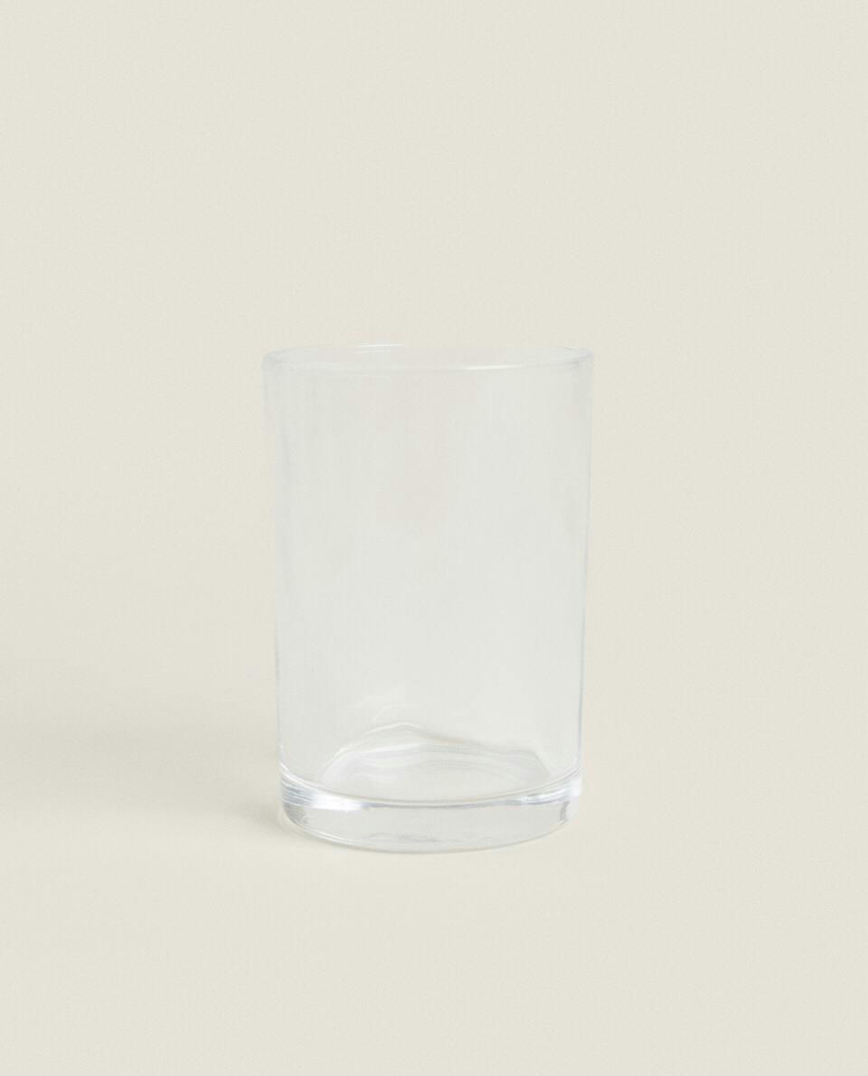 GLASS AND WOOD BATHROOM SET