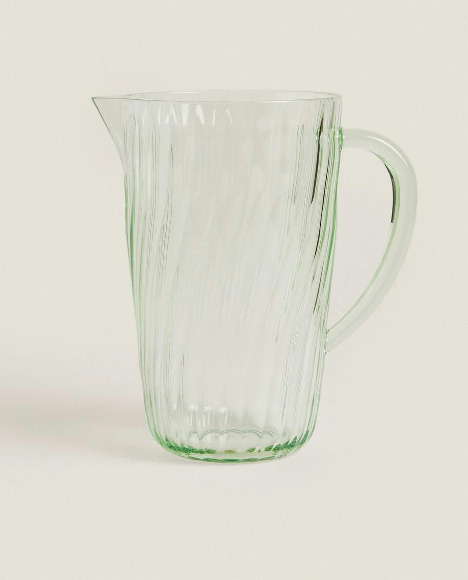COLOURED JUG WITH LINES