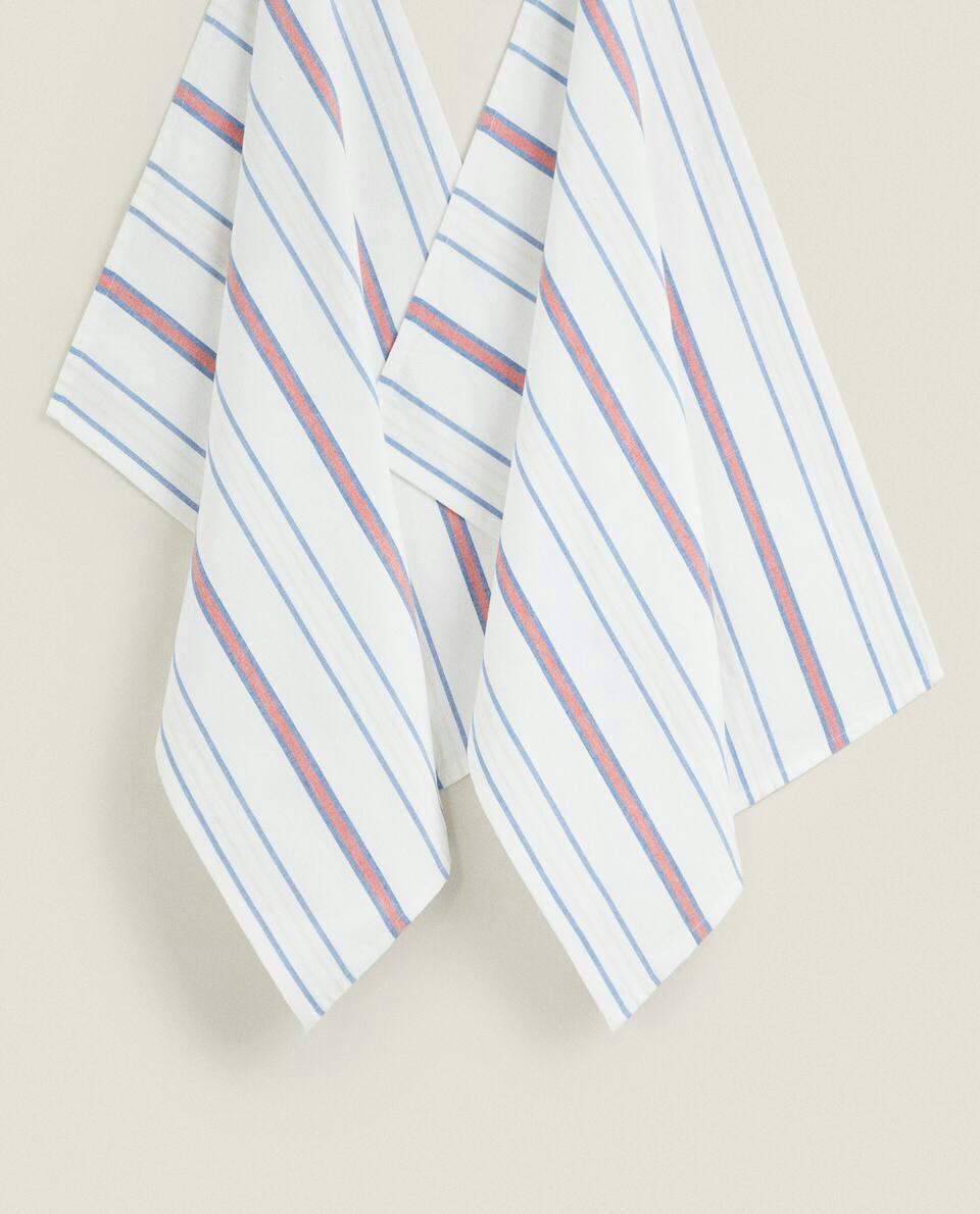 STRIPED COTTON TEA TOWELS (PACK OF 2)