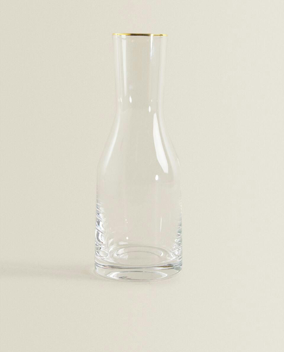 BOHEMIA CRYSTAL GOLD-RIMMED BOTTLE