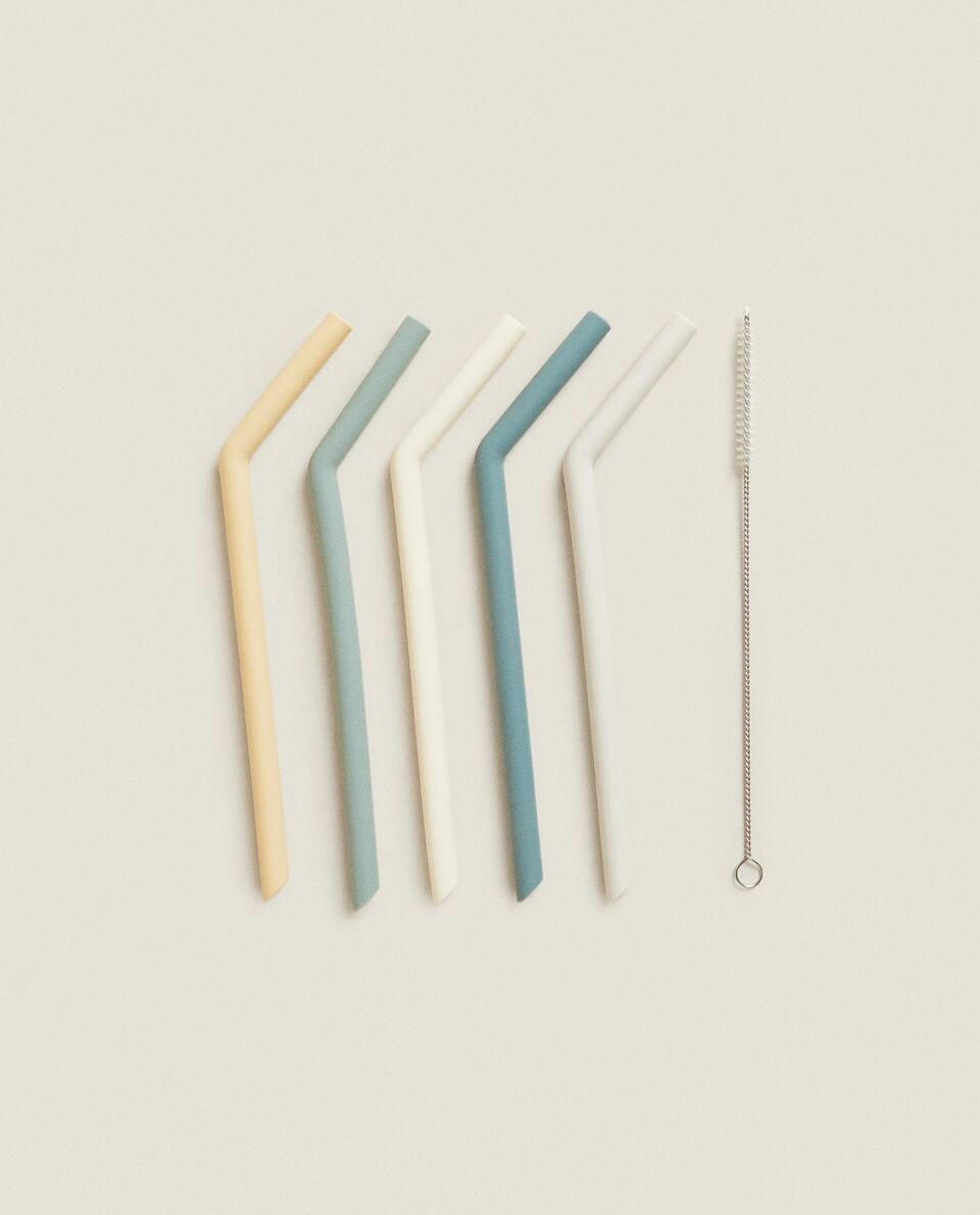 SILICONE STRAWS (PACK OF 5)